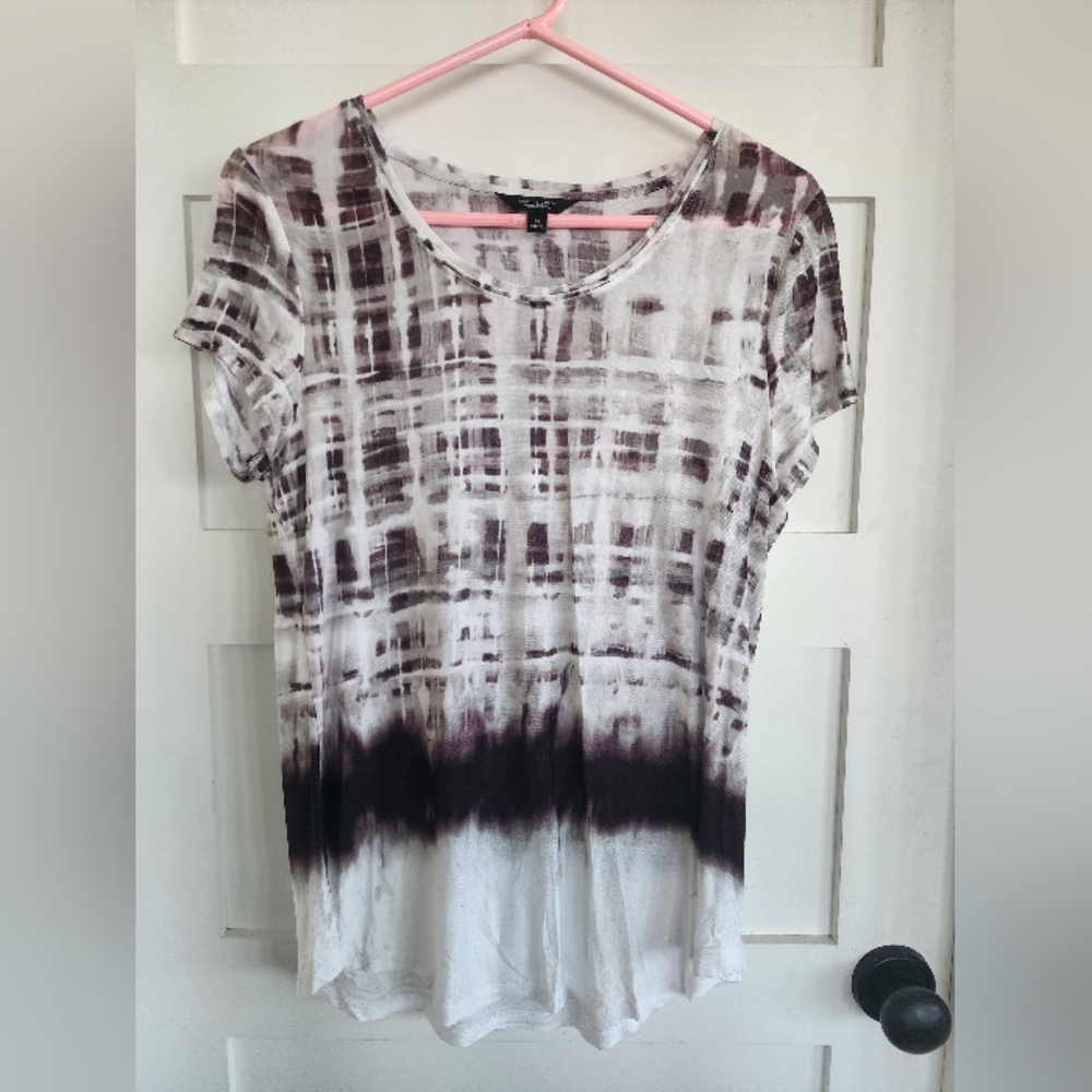 Simply Vera Vera Wang Purple and White Short Sleeve Tee